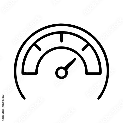 speedometer icon, speedometer line art - simple line art of speedometer, perfect for speedometer logos and icons and themed design 
