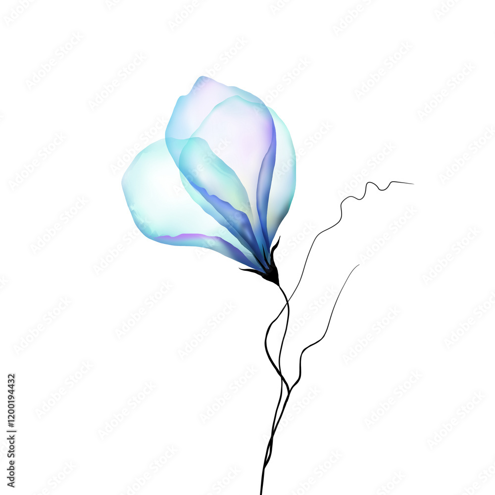 Fototapeta premium Flowers background illustration art watercolor print art