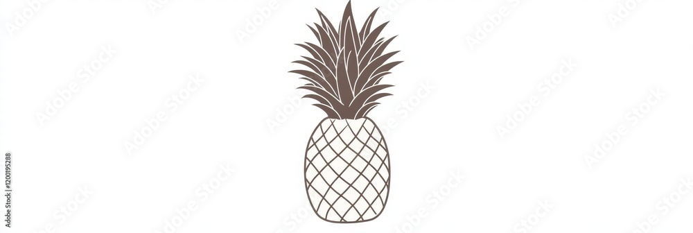 Obraz premium Decorative pineapple graphic suggesting tropical vibes for summer events and culinary delights. Generative AI