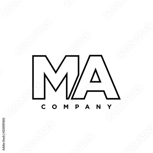 Letter M and A, MA logo design template. Minimal monogram initial based logotype.