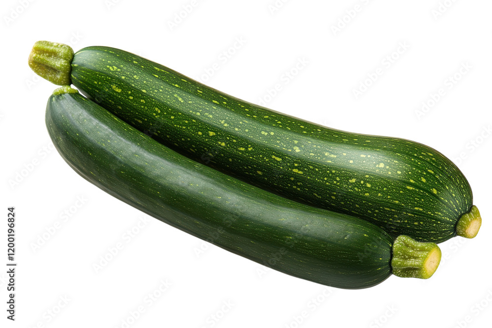 Fresh green zucchinis stacked on a clean white background showcasing their vibrant color and smooth texture Fresh green zucchinis stacked on a clean white background showcasing their vibrant color and smooth texture