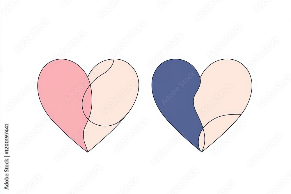 A modern illustration featuring a continuous or one-line art of a broken heart, expressing sadness and sympathy for a love that has ended. A modern illustration featuring a continuous or one-line art of a broken heart, expressing sadness and sympathy for a love that has ended.
