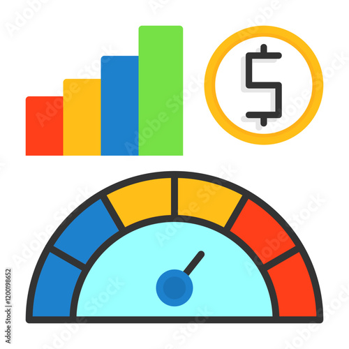 Economic indicators Flat Style Icon