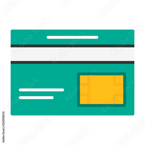 Chip card Flat Style Icon