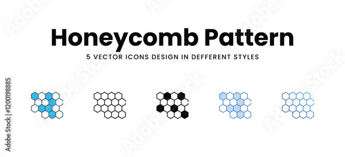 Honeycomb Pattern icons in different style vector stock illustration