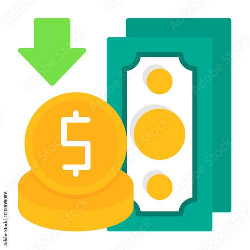 Deflation Flat Style Icon