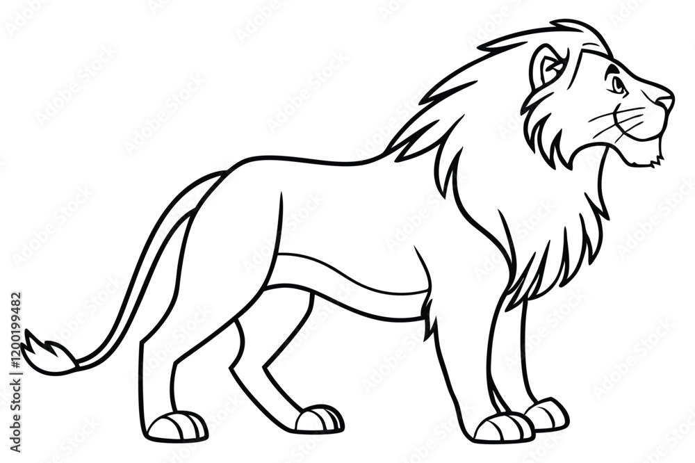 Obraz premium lion outline drawing
