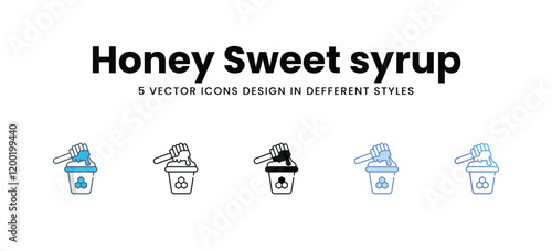 Honey Sweet syrup icons in different style vector stock illustration