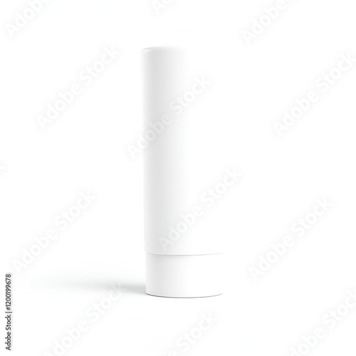 White blank roll on deodorant and lip balm tube, mock up template on isolated white background, 3d illustration photo