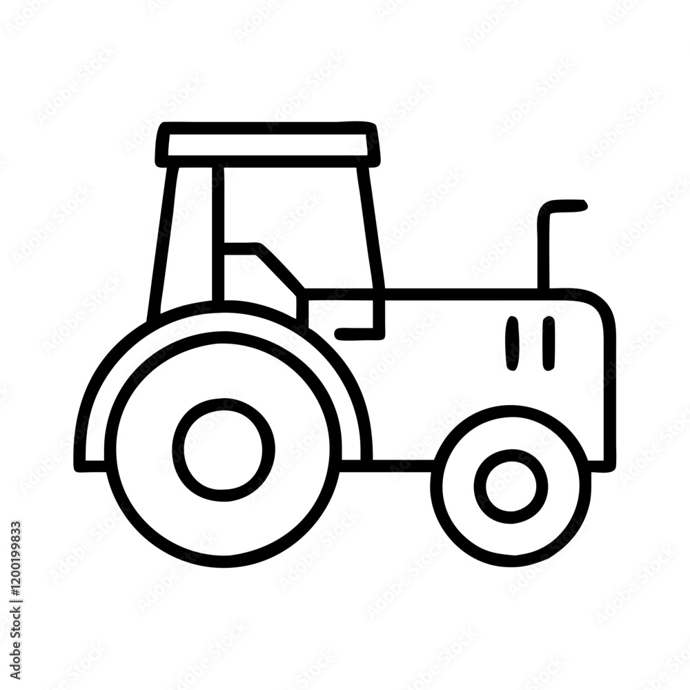 tractor icon, tractor line art - simple line art of tractor, perfect for tractor logos and icons and themed design tractor icon, tractor line art - simple line art of tractor, perfect for tractor logos and icons and themed design