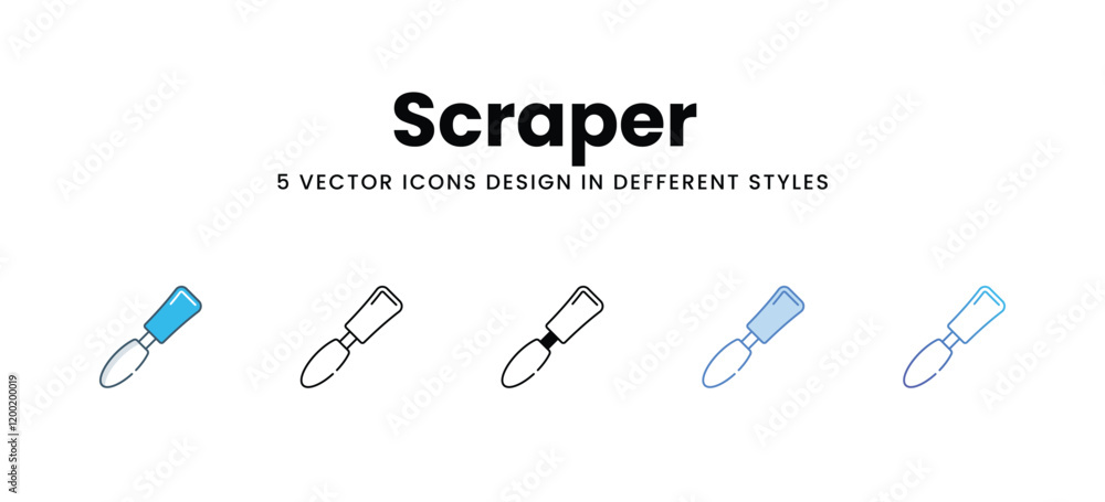 Scraper icons in different style vector stock illustration Scraper icons in different style vector stock illustration
