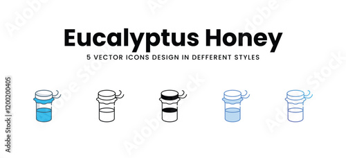 Eucalyptus Honey icons in different style vector stock illustration