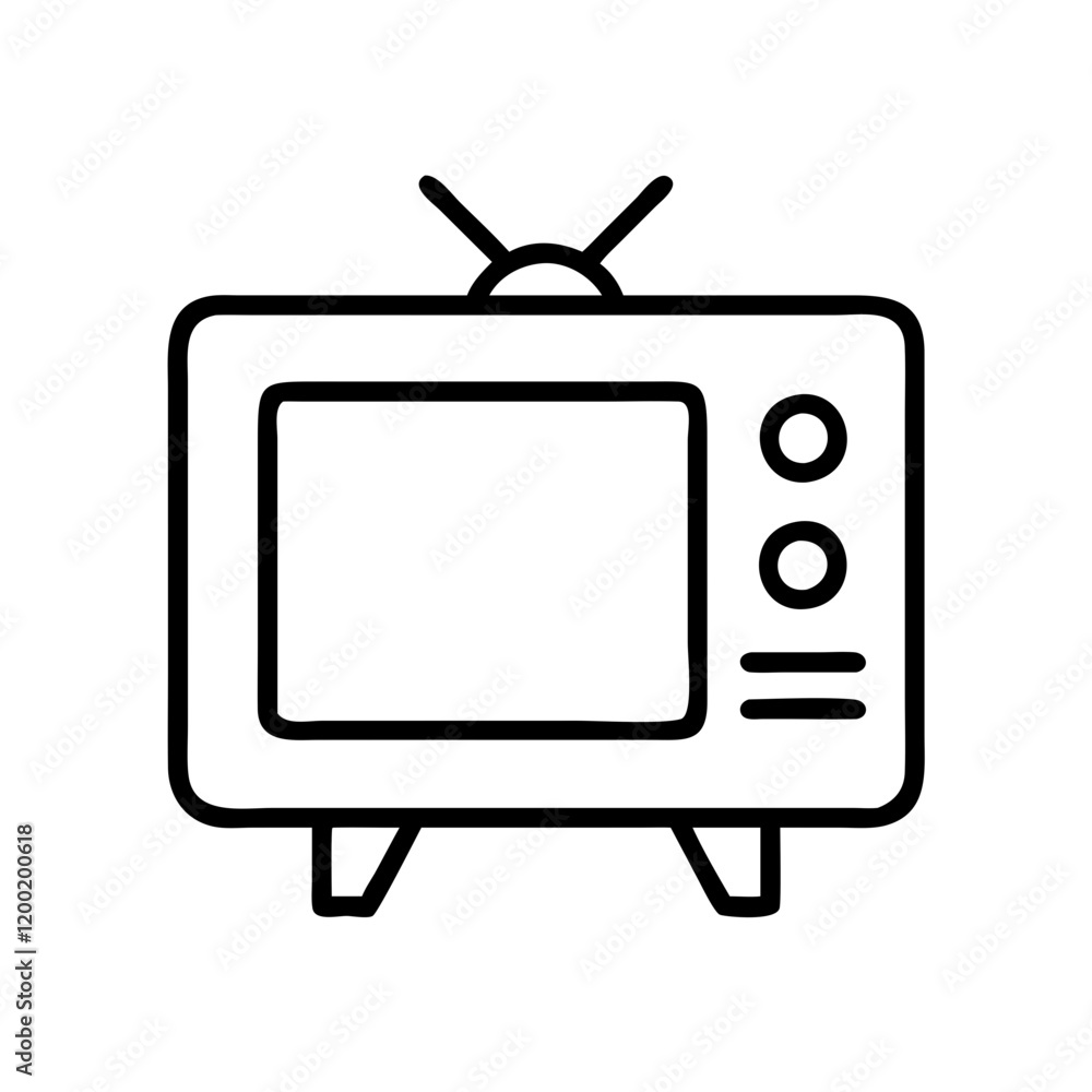 tv icon, tv line art - simple line art of tv, perfect for tv logos and icons and themed design tv icon, tv line art - simple line art of tv, perfect for tv logos and icons and themed design