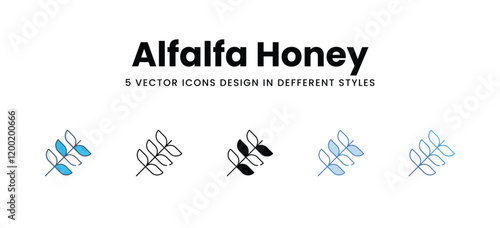 Alfalfa Honey icons in different style vector stock illustration