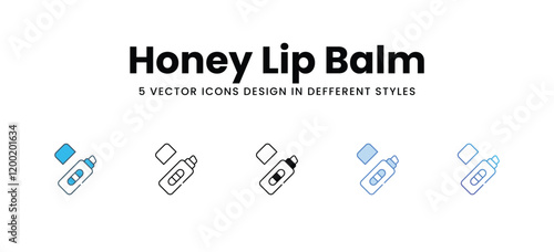 Honey Lip Balm icons in different style vector stock illustration