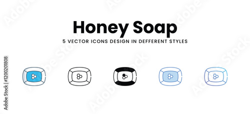 Honey Soap icons in different style vector stock illustration