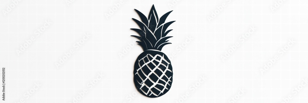 Obraz premium Pineapple illustration in minimalistic style against a light background for creative uses. Generative AI