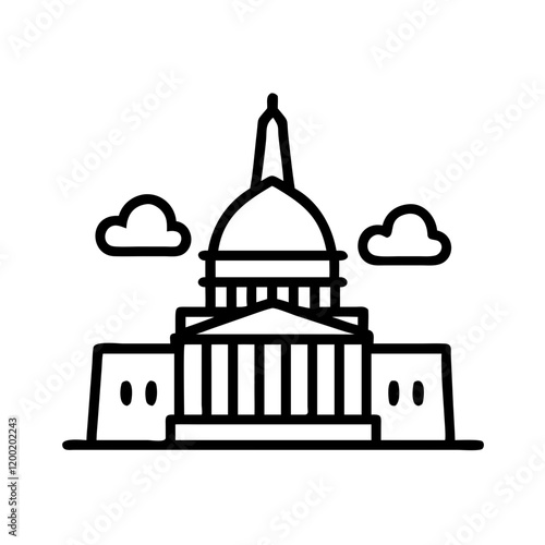 washington dc usa icon, washington dc usa line art - simple line art of washington dc usa, perfect for washington dc usa logos and icons and themed design 