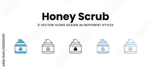 Honey Scrub icons in different style vector stock illustration