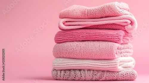 Stack pink clothes things Generate Ai