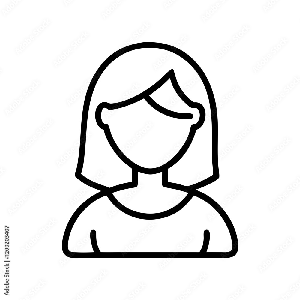 woman icon, woman line art - simple line art of woman, perfect for woman logos and icons and themed design woman icon, woman line art - simple line art of woman, perfect for woman logos and icons and themed design