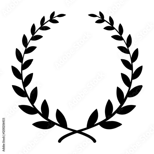 Laurel wreath award design symbolizing victory, honor, and achievement.