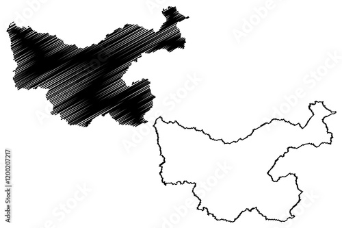 Hochsauerlandkreis district (Federal Republic of Germany, State of North Rhine-Westphalia, NRW, Arnsberg region) map vector illustration, scribble sketch Hochsauerlandkreis map photo