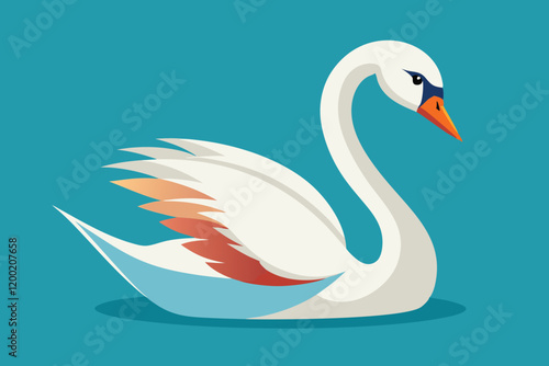 vector illustration of a swan