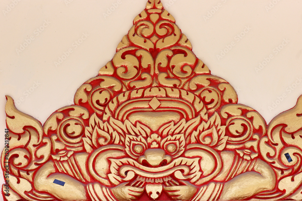 Fototapeta premium Monivongsa Bopharam pagoda. Decoration. Lion. Bac Lieu. Vietnam. .