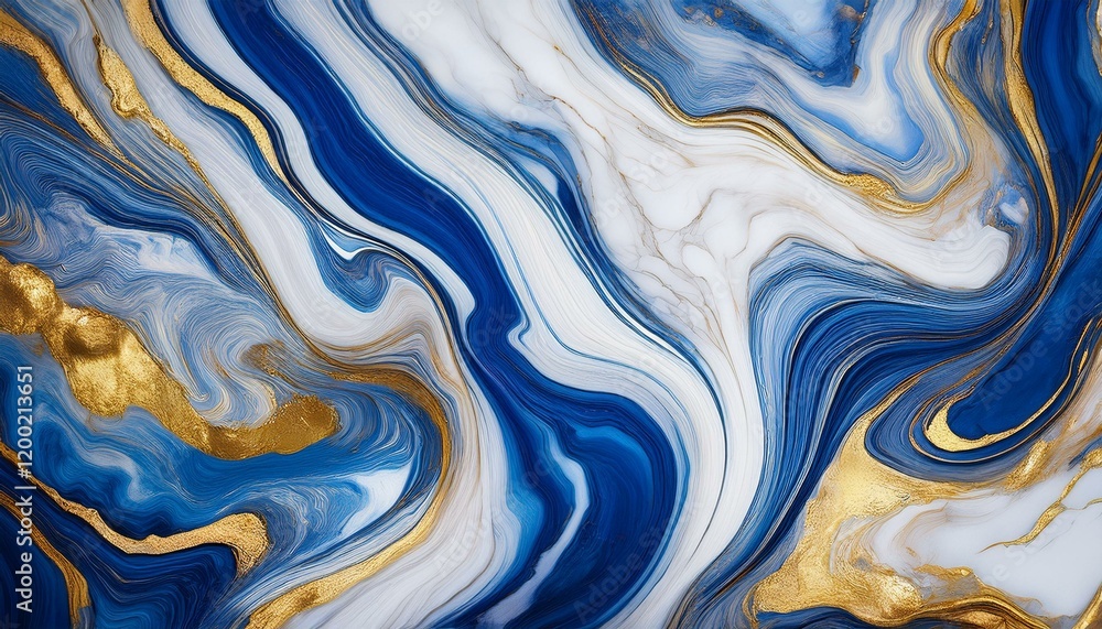 Obraz premium MARMOL AZUL Y DORADO