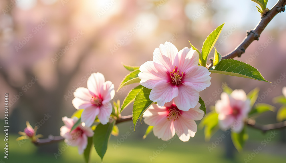 Obraz premium Close-Up of Spring Blossoms on a Tree Branch