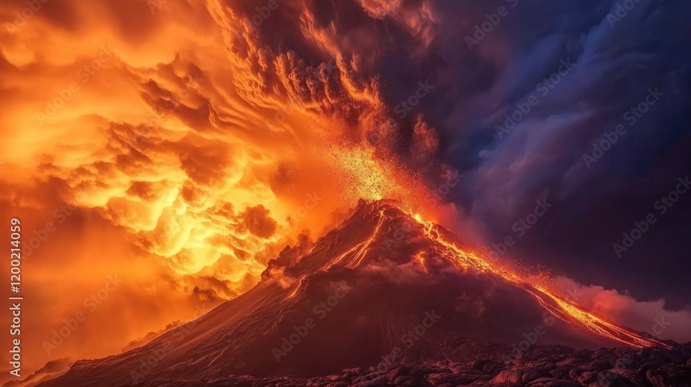 Fiery Volcanic Eruption: A Breathtaking Display of Nature's Power Fiery Volcanic Eruption: A Breathtaking Display of Nature's Power