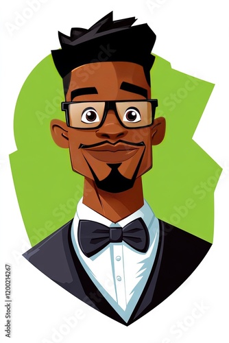 illustration stylish african american nerd