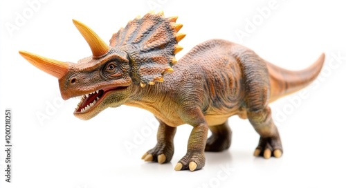 Triceratops Horridus: Isolated Prehistoric Reptile on Clean White Background photo