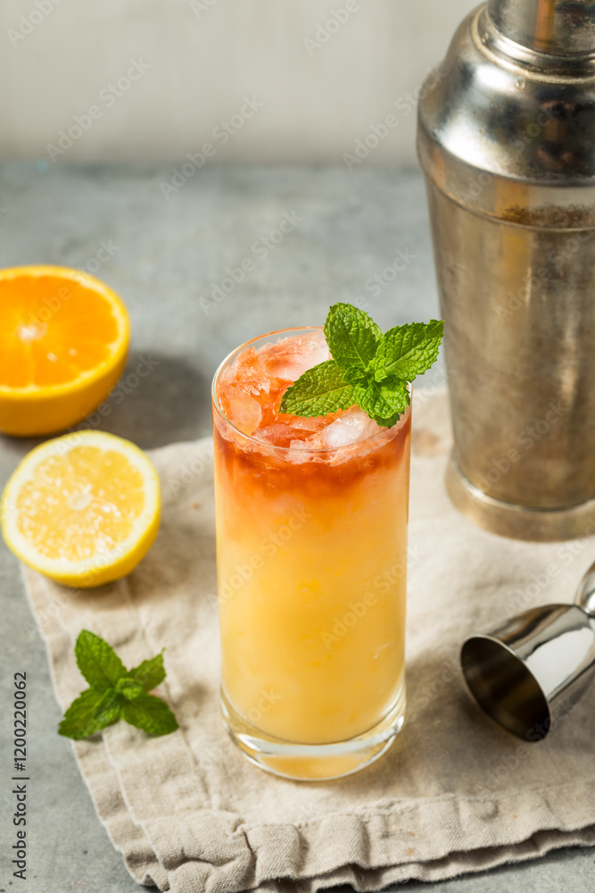 Fotografie Cold Refreshing Fogcutter Cocktail