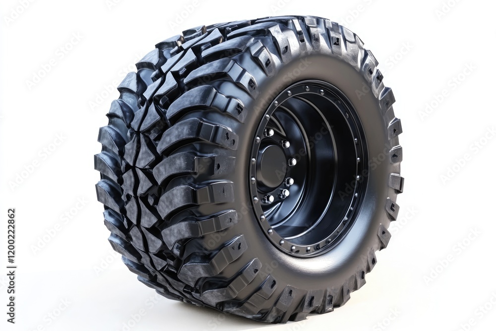 Obraz premium Rugged Truck Tires for Off-Road Adventures: Heavy-Duty Performance for Ultimate Traction