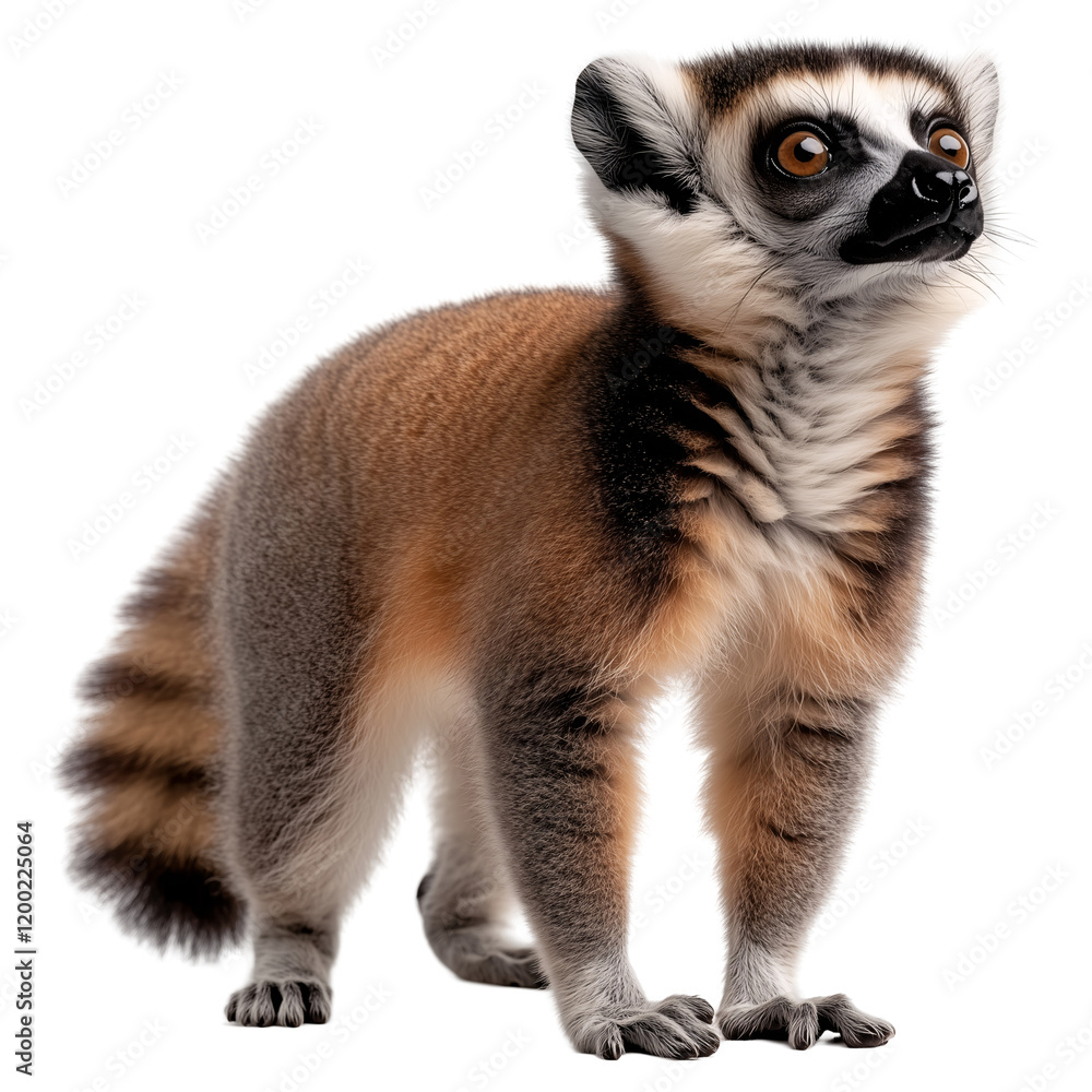 Fototapeta premium whole view of lemur isolated on a transparent background