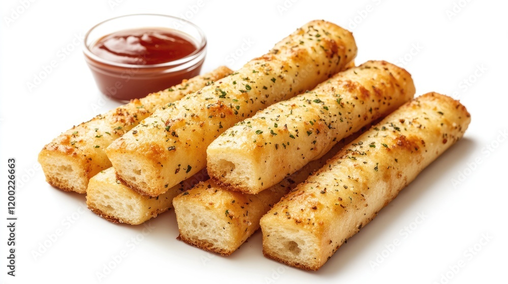 Savory Garlic Baked Sticks: Delicious Snack from the Bakery Perfect for Dipping in Sauce Savory Garlic Baked Sticks: Delicious Snack from the Bakery Perfect for Dipping in Sauce