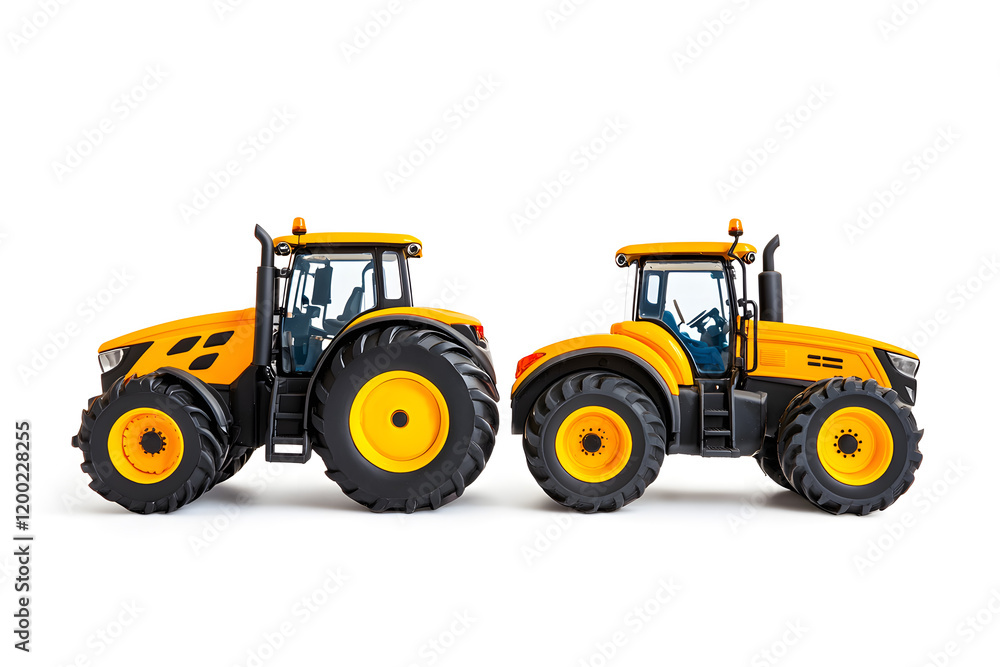Fototapeta premium Big agricultural tractor isolated on a white background