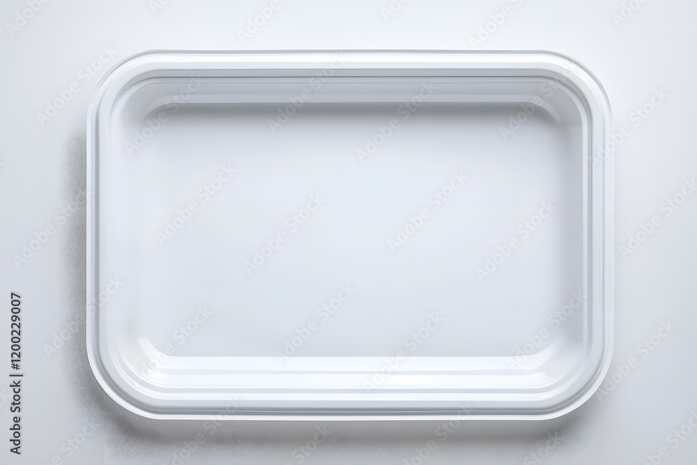 Empty white plastic tray mockup top view isolated on white background, template, design. Empty white plastic tray mockup top view isolated on white background, template, design.