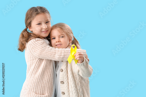 Cute little girls with yell...