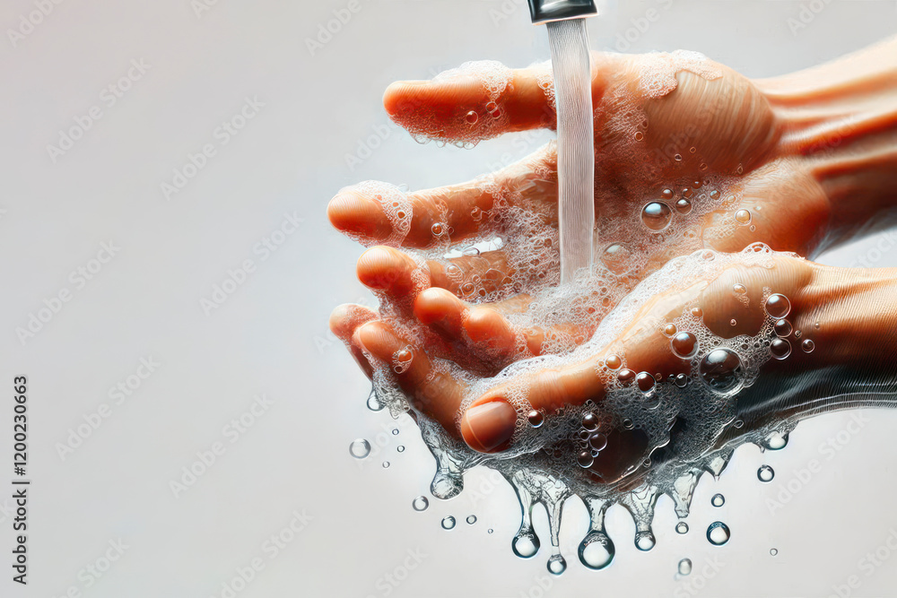 Fototapeta premium Clean hands underwater. Space for text.