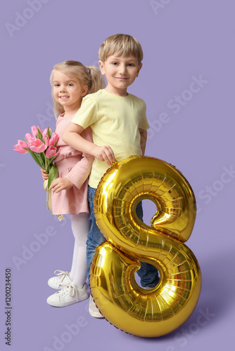 Cute little children with g...