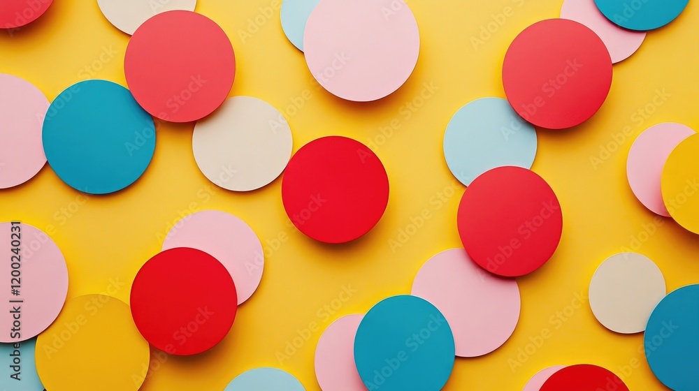 A playful polka dot wallpaper with a mix of bright colors and patterns, adding a whimsical touch A playful polka dot wallpaper with a mix of bright colors and patterns, adding a whimsical touch