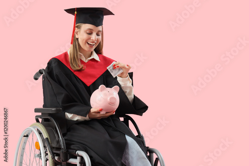 Female graduate in wheelcha...