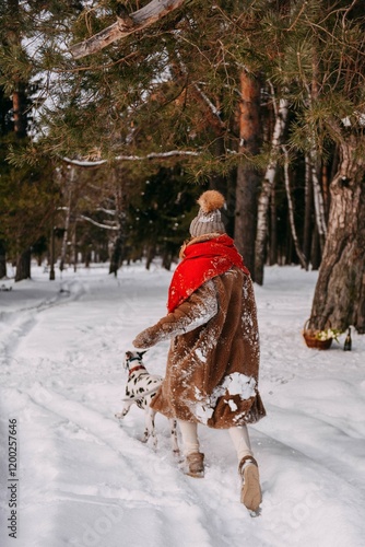 woman in winter park