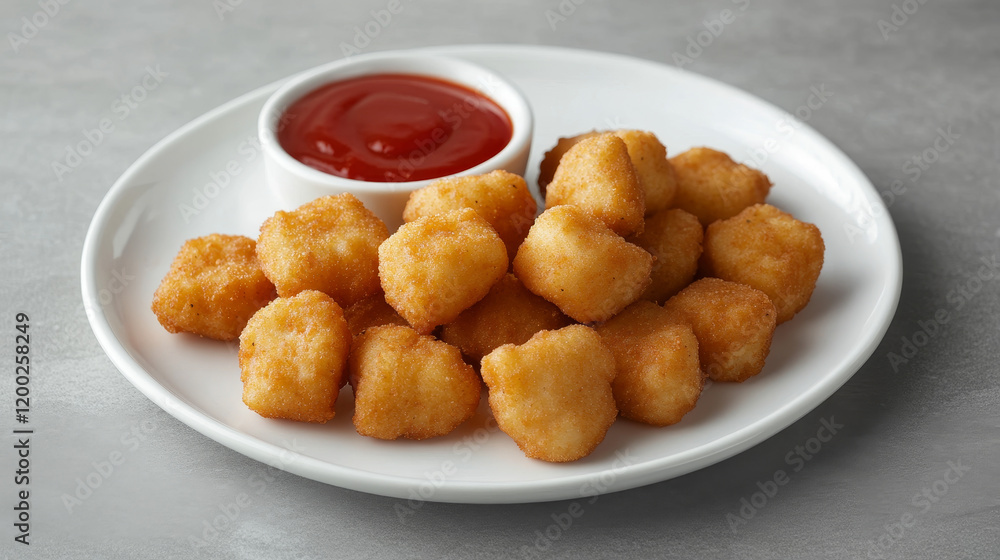 Fiery Bites: Nuggets with Hot Chili Sauce on a Textured Canvas
Fiery Bites: Nuggets with Hot Chili Sauce on a Textured Canvas