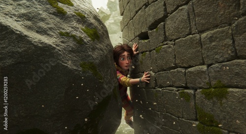 Stuck between a rock and a hard place, boulder and wall, stone brick wall, trapped