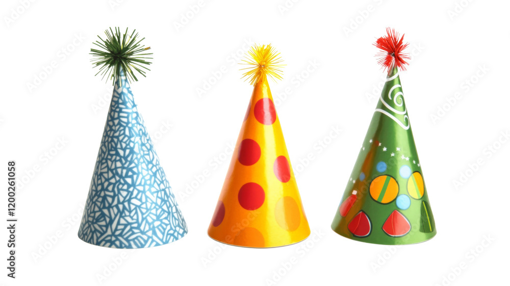 Party hat, isolated on transparent background Party hat, isolated on transparent background