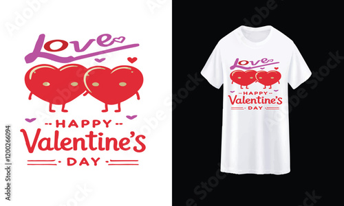 This Valentine’s Day T-shirt design features a cute heart graphic and the phrase 